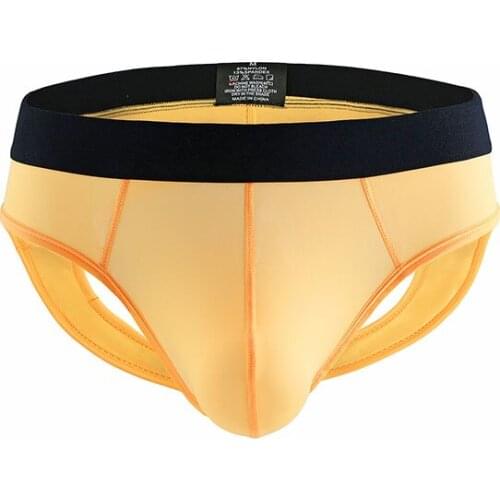 Ice Silk Behind Hollow Sexy Mens G-strings High Quality Low Waist Thin Soft Male Underwear U Pouch Gay Man Thongs T-Back Cueca