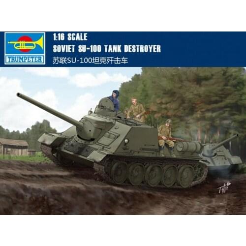 Trumpeter 00915 1/16 Soviet SU-100 Tank Destroyer Armored Car Static Model Kit TH06712-SMT6