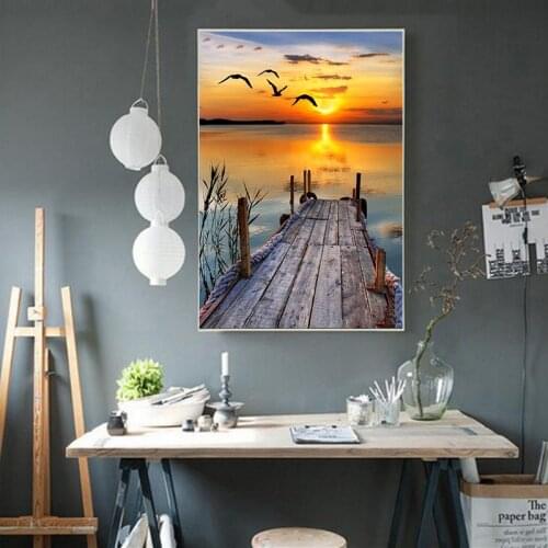 Sunset,Diamond painting,5D,Full,Senery,Diamond Embroidery,Round/Square,Needlework,Cross Stitch,DIY,Mosaic,Gift,Home Decor,Art