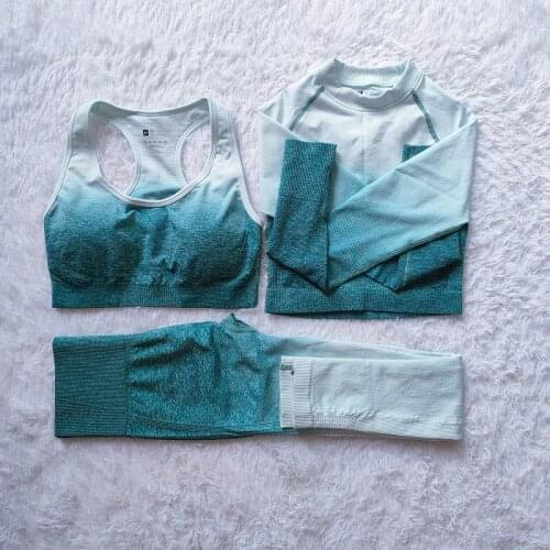 2021 Womens Tracksuit Workout Yoga Set Seamless Fitness Gym Clothing Sport Outfit For Bra Leggings Female 2pcs/3pcs Suit