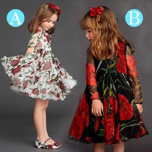 Spring Robe Enfant Mariage Autumn Brand Girl Dress Princess Floral Wedding Meisjes Jurken Designer Eurpean Style Tutu Kids Dress
