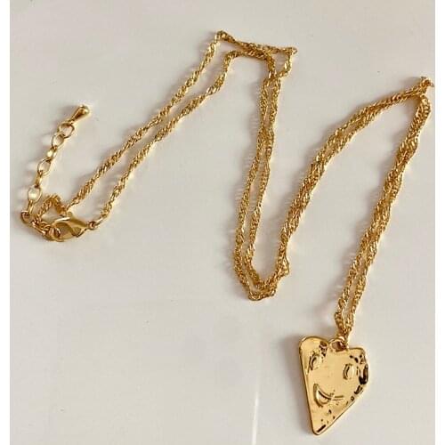 European and American Retro Vintage Face Pendant Necklace Womens Simple Cold Fashion Trendy Clavicle Chain