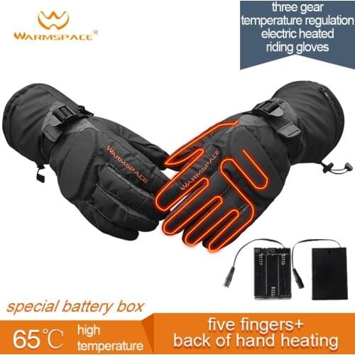 Winter Third Gear Electric Heated Long Gloves For Motorcycle Keep Warm Motocross Outdoor Riding Windproof Waterproof Gloves