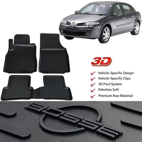 3D Pool Car Mats for Renault Megane 2 Between 2004 2009 Auto Interior Carpet Protector Accessories Rubber Luxury Floor Non Slip