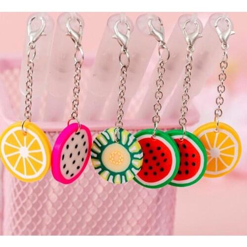 40 pcs/lot Cute Fruit Pendant Gel Pen 0.38 mm black ink Neutral Pen School Office writing Supply Promotional Gift