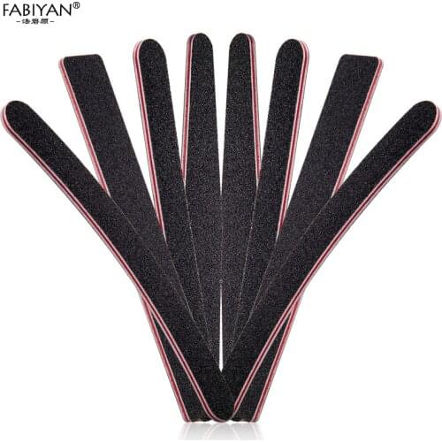 5Pcs Nail Art Rectangle Files Buffer Buffing Sandpaper Slim File Crescent Grit Tips 100/180 Manicure Tools