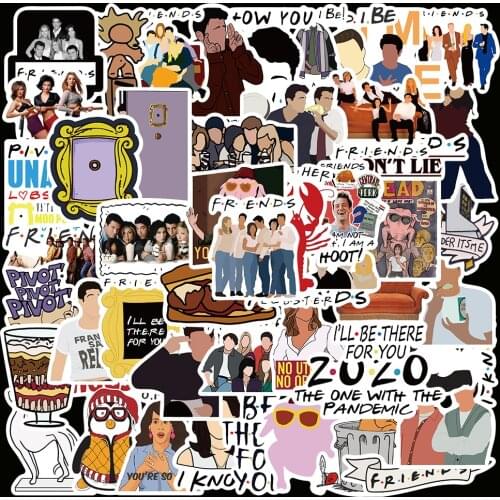 50pcs Waterproof American TV Show Friends Graffiti Sticker for Bicycle Helmet Luggage Notebook Laptop DIY decals Stickers