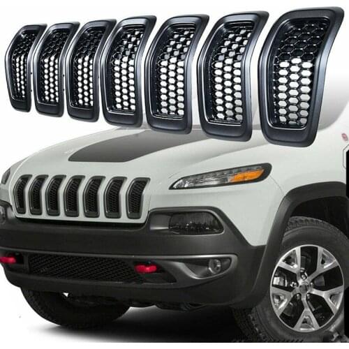 7Pcs Car Front Grille Assembly Compatible for Jeep Cherokee 2014-2018 Part Number:6CY39XS9AC