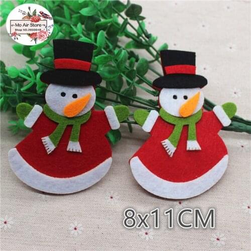 8CM Non-woven patches Christmas snowman Branches Felt Appliques for clothes Sewing Supplies diy craft ornament