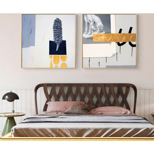 Abstract Marble Canvas Prints Paintings Statue golden Posters Nordic Wall Art Pictures on Canvas Living Room Office Home Decor