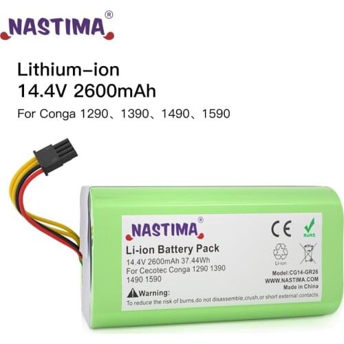 Battery For Conga Nastima Li-ion batteries 14.4V 2600mAh Compatible Conga 1290 1390 1490 1590 Lithium-ion bateria Reemplazo