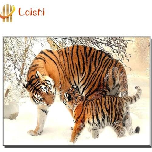 Diamond Painting Snow Tiger DIY Diamond Embroidery Animals Cross Stitch Decoration Full Square Round Drill painting home decor