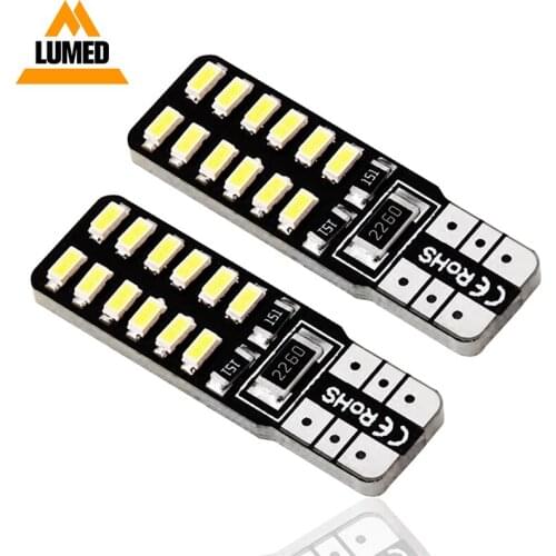 500x Car T10 LED 194 168 W5W 3014 SMD 24 LED Auto Clearance Light Parking lamps Side Light Bulb DC12V