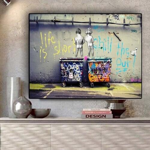 Banksy Street Art Promotion Color Wall Painting Graffiti Poster And Canvas Print Living Room Home Wall Decoration Picture