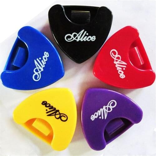 Guitar Pick Holder Plastic Plectrum Case with Self Adhesive Sticker Guitar Pick Storage Boxes for 1-3 Pieces Guitar Picks