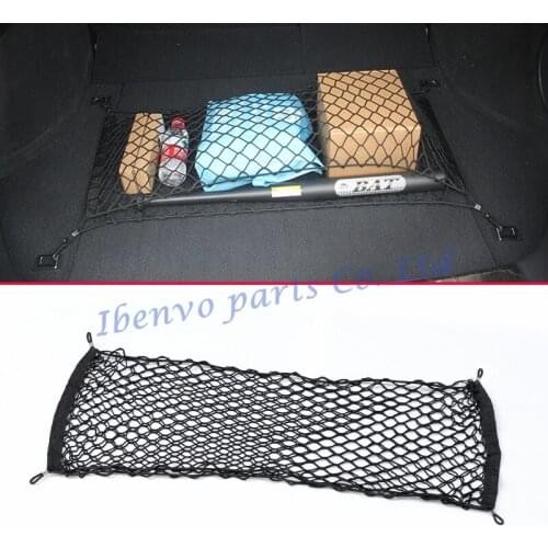 Double Mesh 900 x 400mm Car Rear Trunk Racks Cargo Increase Storage Elastic String Hook Net Tiding Pocket Accessory Kits Package
