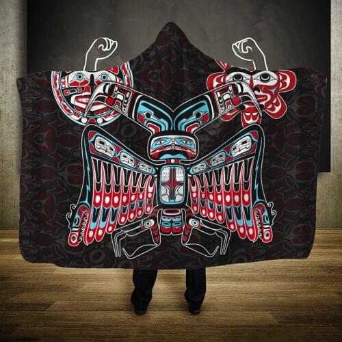 The Twin Thunderbird Native 3D All Over Printed Wearable Blanket Adults For Kids Various Types Hooded Blanket Fleece blanket