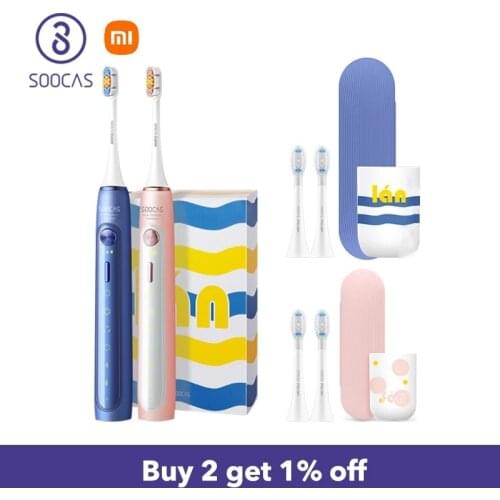 Soocas X5 Waterproof Electric Toothbrush Whitening Ultrasonic Automatic Wireless Charging Tooth Brush 3 Brush Head Oral Clearing