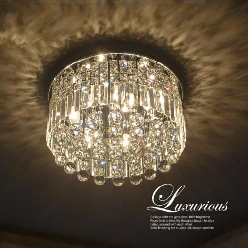 European Round Room Bedroom Kitchen Dining Room Garden Garden Aisle Ceiling Crystal Lighting LED Lighting fixture led lamps