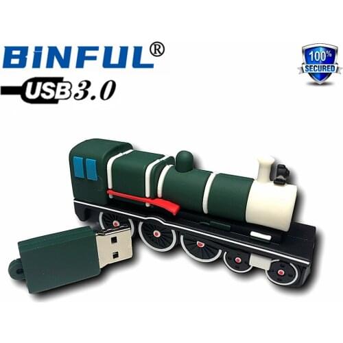 BINFUL Cartoon New Fast USB 3.0 Train USB Flash Drive 128GB 4GB Pen Drive Pendrive 8GB 16GB 32GB 64GB 256GB U DISK Memory Stick