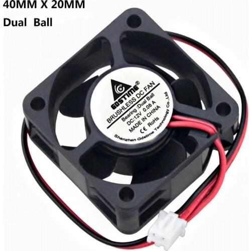 Gdstime 100 pcs 12V Ball Bearing 40mm x 20mm Smart DC Brushless Cooling Fan Radiator 40x40x20mm 4cm PC Cooler