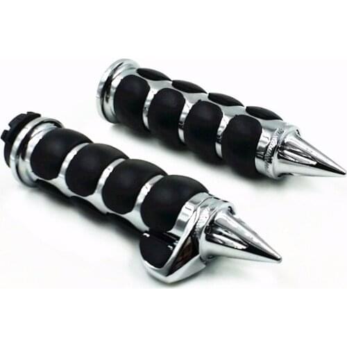7/8" 22mm Chrome Hand Grips Throttle Boss for Honda Kawasaki Suzuki Yamaha Motorcycle Custom