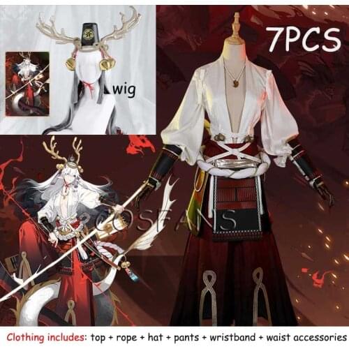 AnGame Identity V Survivor Embalmer Doctor Rorschach Aesop Carl Cosplay Costumes Adult Fancy Suit Halloween Carnival Uniform wig