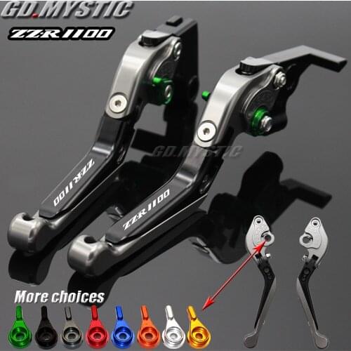 Logo (ZZR1100) For Kawasaki ZZ-R1100 ZZR 1100 1990-1992 CNC Adjustable Folding Extendable Motorcycle Brake Clutch Levers