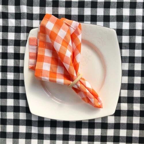 Loseta Large Orange 12 PCS Napkins Cotton Fabric Napkin Table Dinner Napkins Special Day Hand Made 40 CM X 40 CM