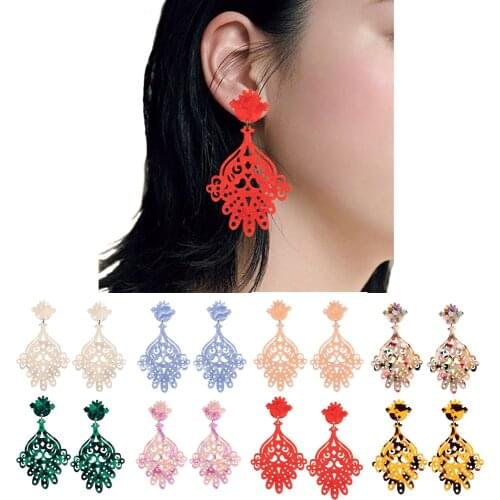 Fashion Dangle Earring Colorful Acetate jewelry Tortoiseshell Womens earrings Flamenco Dancers Accessories 2021 trend Wholesale