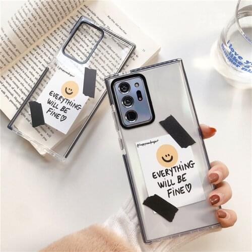 Fashion Cute Smiley Silicone Phone Case For Samsung Galaxy S10E S10 S20 plus S20 Note 20 Ultra 10 plus 9 Thick Border Back Cover