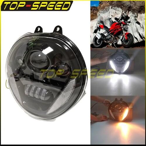Motorcycle 12V LED Headlight 100W Running Lamp DRL High/Low Beam For 2015 - 2017 Monster 821 2014 - 2016 Monster 1200