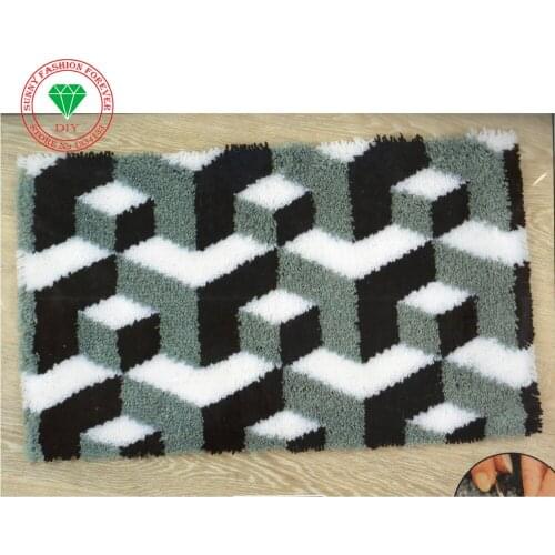 Needlework diy latch hook rug Kit Cartoon Unfinished Crocheting Rug Embroidery Carpet Handmade Floor Mat carpets for living room