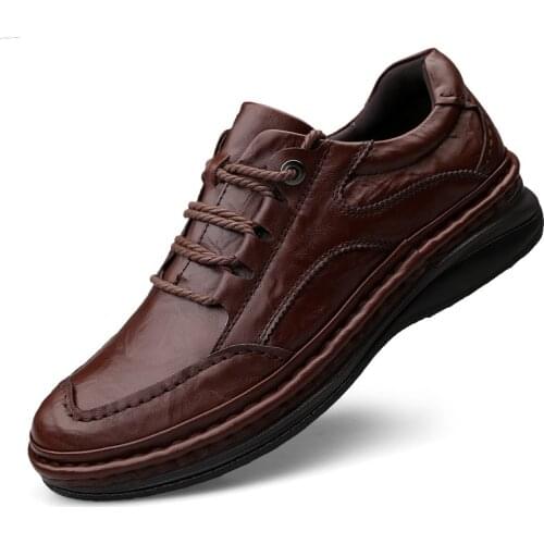 Brand New men Shoes men Casual 100% Genuine Leather flats business mens shoes casual best quaity Business Formal Shoes 2019 New
