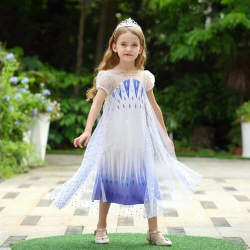 New Elsa Princess Girls Dress Frozen Anna Cosplay Costume For Kids Birthday Party Vestidos Christmas Halloween Clothing Set