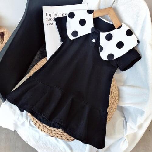 Girls Clothes Toddler Girl Dresses Summer Korean Cute Polka Dot Doll Collar Ruffle Dress Kids Fashion Dress Dress for Girls