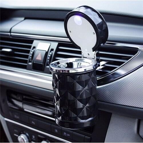 Portable LED Light Car Ashtray Universal Cigarette Ashtrays Fire and Windproof Vehicle Ashtray Practical Smoking Accessories