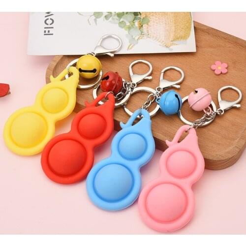 Simple Dimple Fidget Toys Keyring Push Bubble Decompression Keychain Stress Reliever Antistress Finger Keyfob for Adults Kids