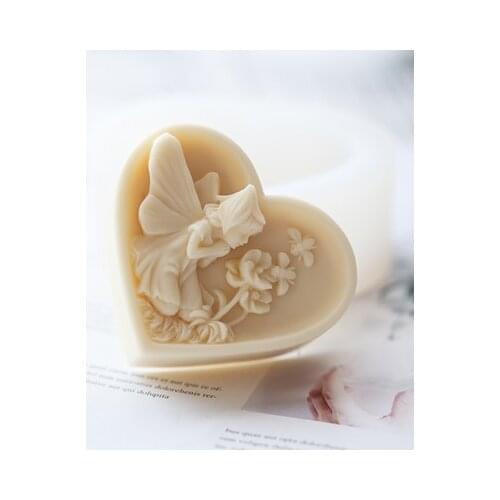 PRZY Silicone Mold Silicone Flower Soap Fairy Wishing with Bee Handmade DIY Handmade Mold Soap Making Moulds Resin Clay Molds