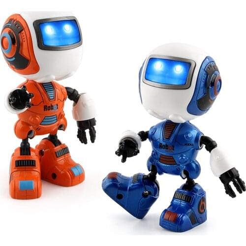 Smart Robot Mini Alloy Electric Robotics Action Figure, Collectible with Sound and Light Toys touch induction for Kids Education