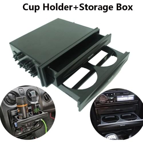 Universal CX-28 Car Auto Double Din Radio Dash Trim Pocket Drink Cup Holder Storage Box