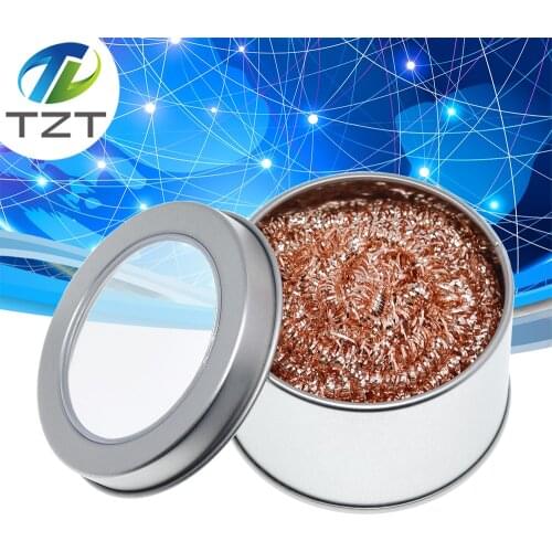 TZT Desoldering soldering iron mesh filter cleaning nozzle tip copper wire ball clean ball dross box Cleaning Ball