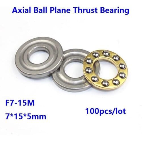 100pcs/lot F7-15M 7×15×5mm High Quality Axial Ball Plane Thrust Bearing Mini plane thrust ball bearing 7*15*5mm