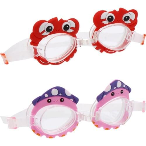 2 Pairs Of Kid Swimming Eyewear Cartoon Anti-Fog Glasses Swimming Goggles