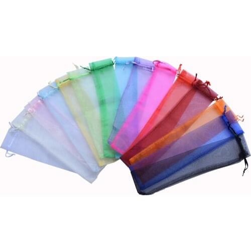 Colored organza gift bags for hand fan gift packaging 50 pcs