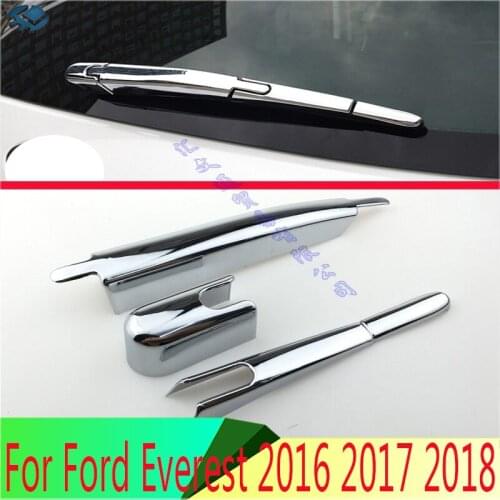 ABS Chrome Rear Window Wiper Arm Blade Cover Trim Overlay Nozzle Molding Garnish For Ford Everest 2016 2017 2018