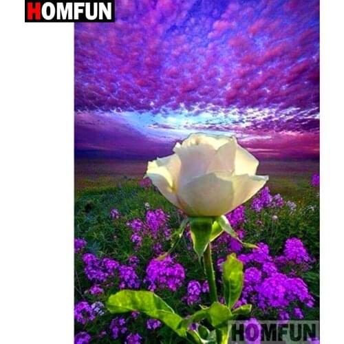 HOMFUN Full Square/Round Drill 5D DIY Diamond Painting "Flower landscape" 3D Diamond Embroidery Cross Stitch Home Decor A19621