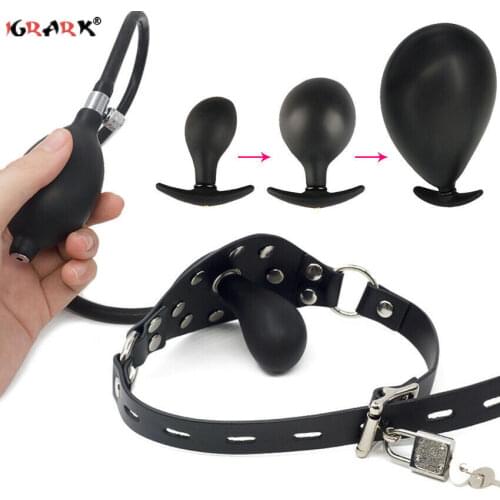 Anal Dilator Inflatable Butt Plug Sex Toys for Alduts Silicone for Butt Extender Anus Expand Tools for Men/Women Anal Trainer