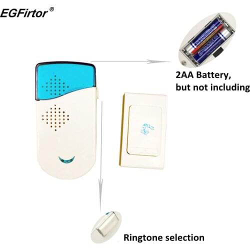 Wireless Doorbell Gate Alarm Doorbell Stable Sensitivity Smart Home Battery Chime Doorbell Intercom System 12 Tune Songs