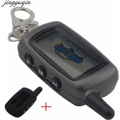 Jingyuqin A6 LCD Remote Control KeyChain +Gift Silicone Case For Two Way Car Alarm System Twage Starline A6 Key chain Fob